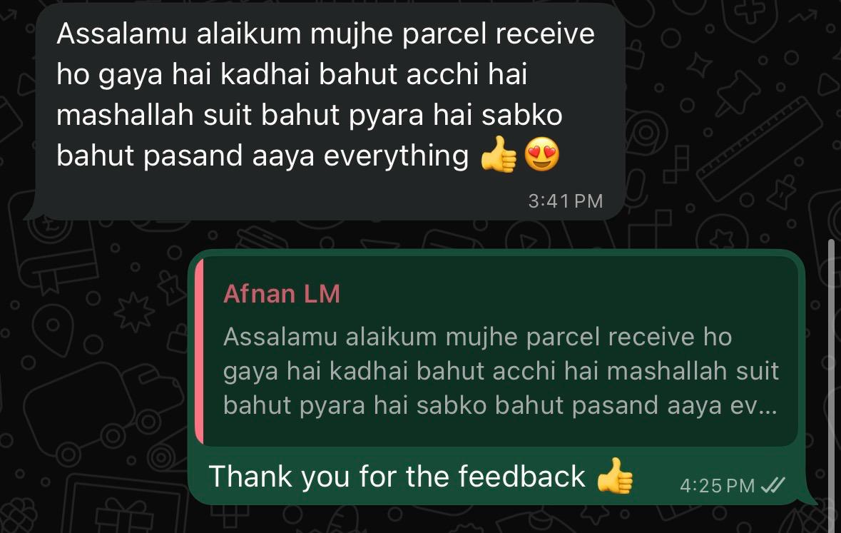 Customer review shared with Little Maryam