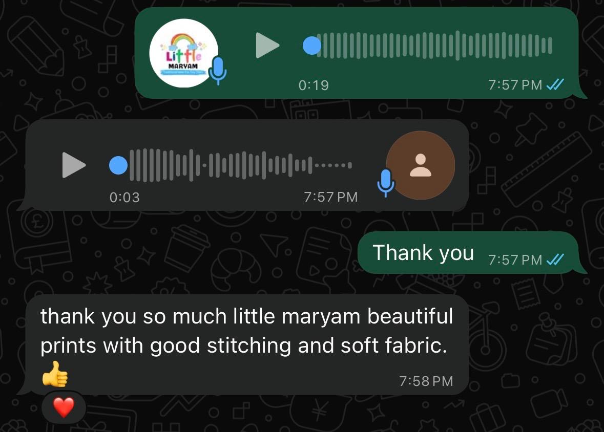 Customer review shared with Little Maryam