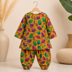 Autumn Leaf Baby Shalwar Kameez side view - baby shalwar kameez by Little Maryam