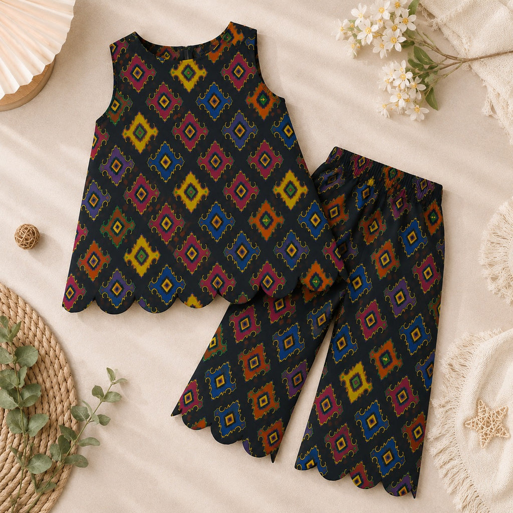 Midnight Charm Kurti Set detail view - baby girl kurti set by Little Maryam