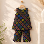 Midnight Charm Kurti Set side view - baby girl kurti set by Little Maryam