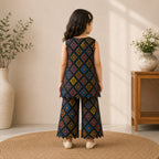 Midnight Charm Kurti Set outfit view - baby girl kurti set by Little Maryam