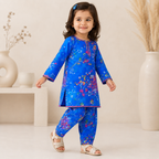Blue Blossom Baby Shalwar Kameez fabric detail - baby shalwar kameez by Little Maryam
