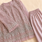 Rose Pearl Embroidered 2-Piece Set side view - wedding season outfit by Little Maryam