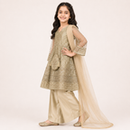 Golden Noor Embroidered 4-Piece Set outfit view - Heritage Collection by Little Maryam