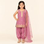 Rose Mehfil Embroidered 3-Piece front view - baby girl wedding dress by Little Maryam
