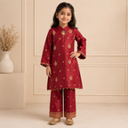 Ruby Baby Girl Pakistani Dress front view - Pakistani baby outfit by Little Maryam