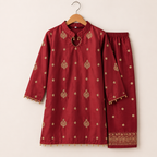 Ruby Baby Girl Pakistani Dress side view - Pakistani baby outfit by Little Maryam