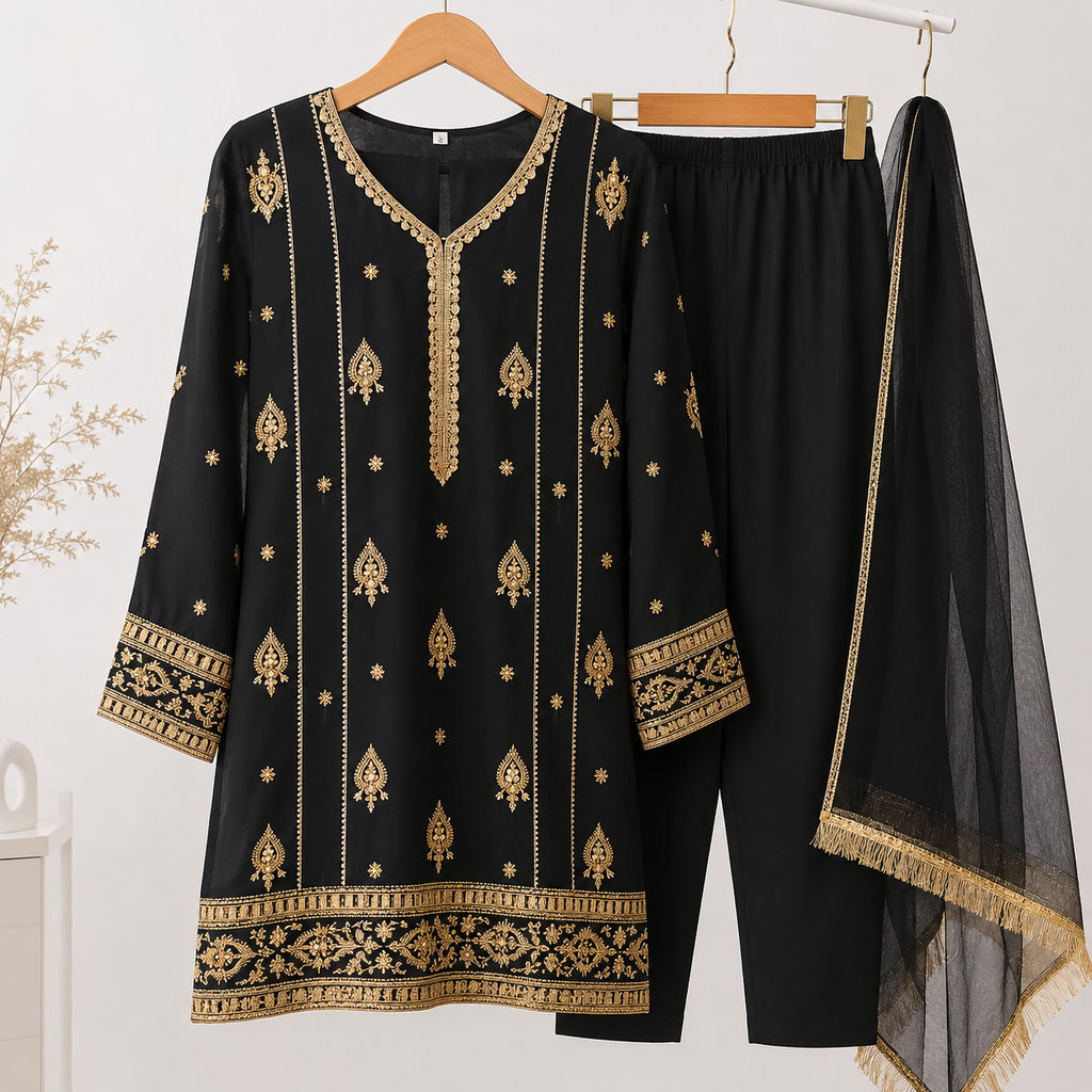 Noir Baby Girl Shalwar Kameez side view - baby shalwar kameez by Little Maryam