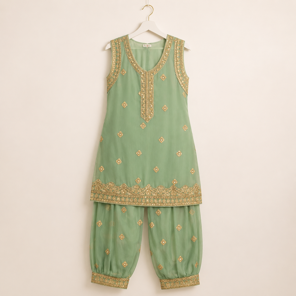 Gulnaar Baby Girl Shalwar Kameez side view - baby shalwar kameez by Little Maryam
