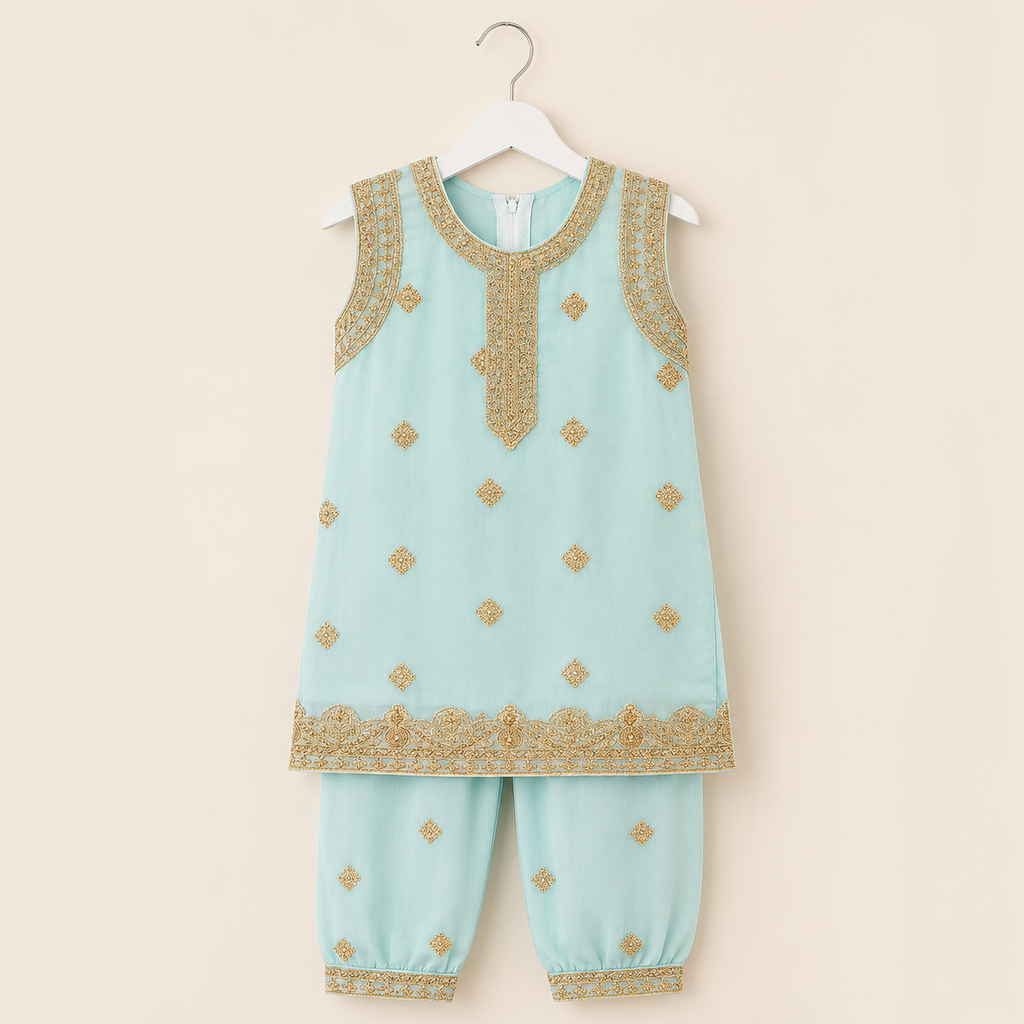 Neelam Baby Girl Shalwar Kameez side view - baby shalwar kameez by Little Maryam