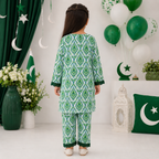 Emerald Pakistan Baby Girl Kurti Set side view - baby girl kurti set by Little Maryam