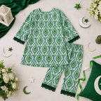 Emerald Pakistan Baby Girl Kurti Set detail view - baby girl kurti set by Little Maryam