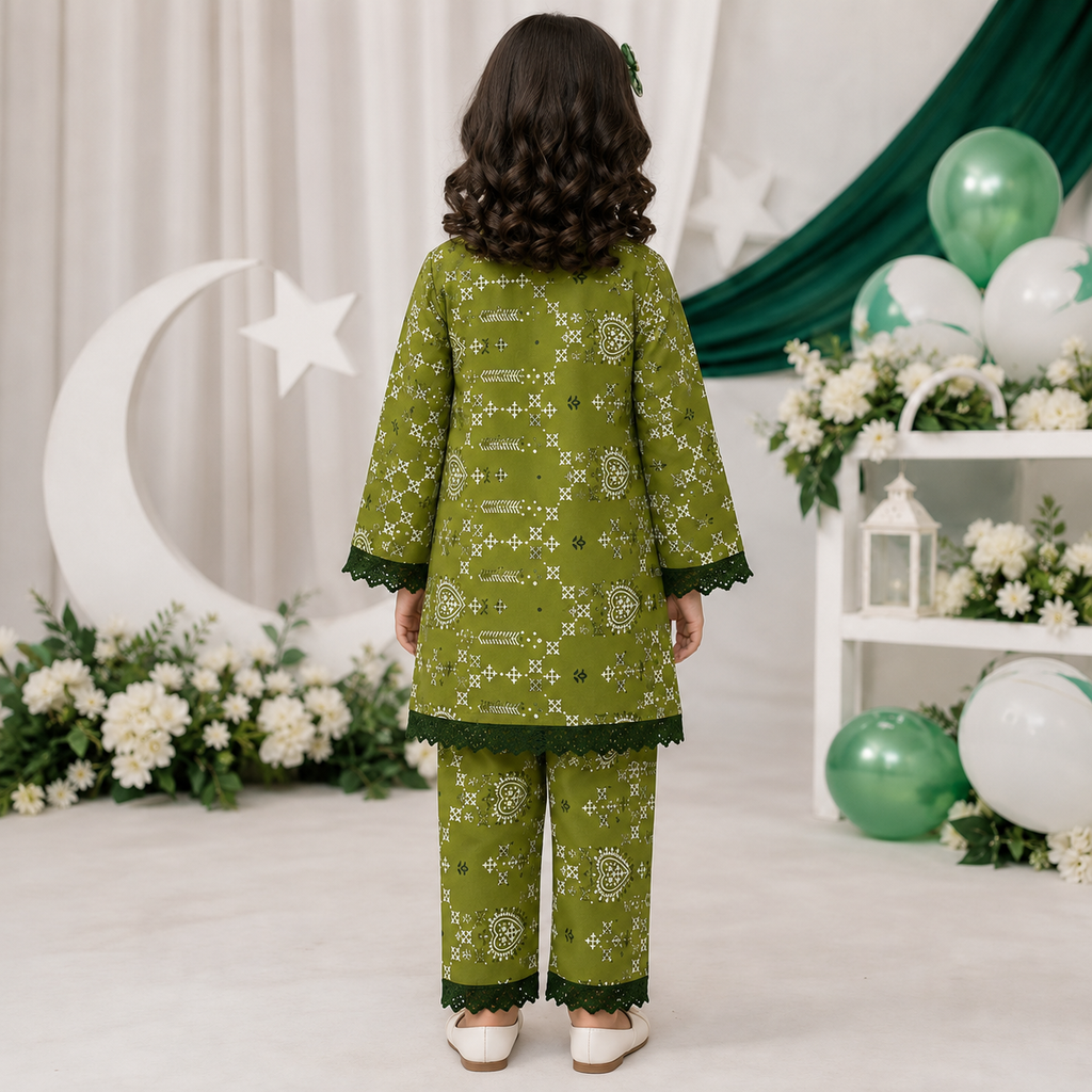Little Patriot Baby Girl Kurti Set detail view - baby girl kurti set by Little Maryam