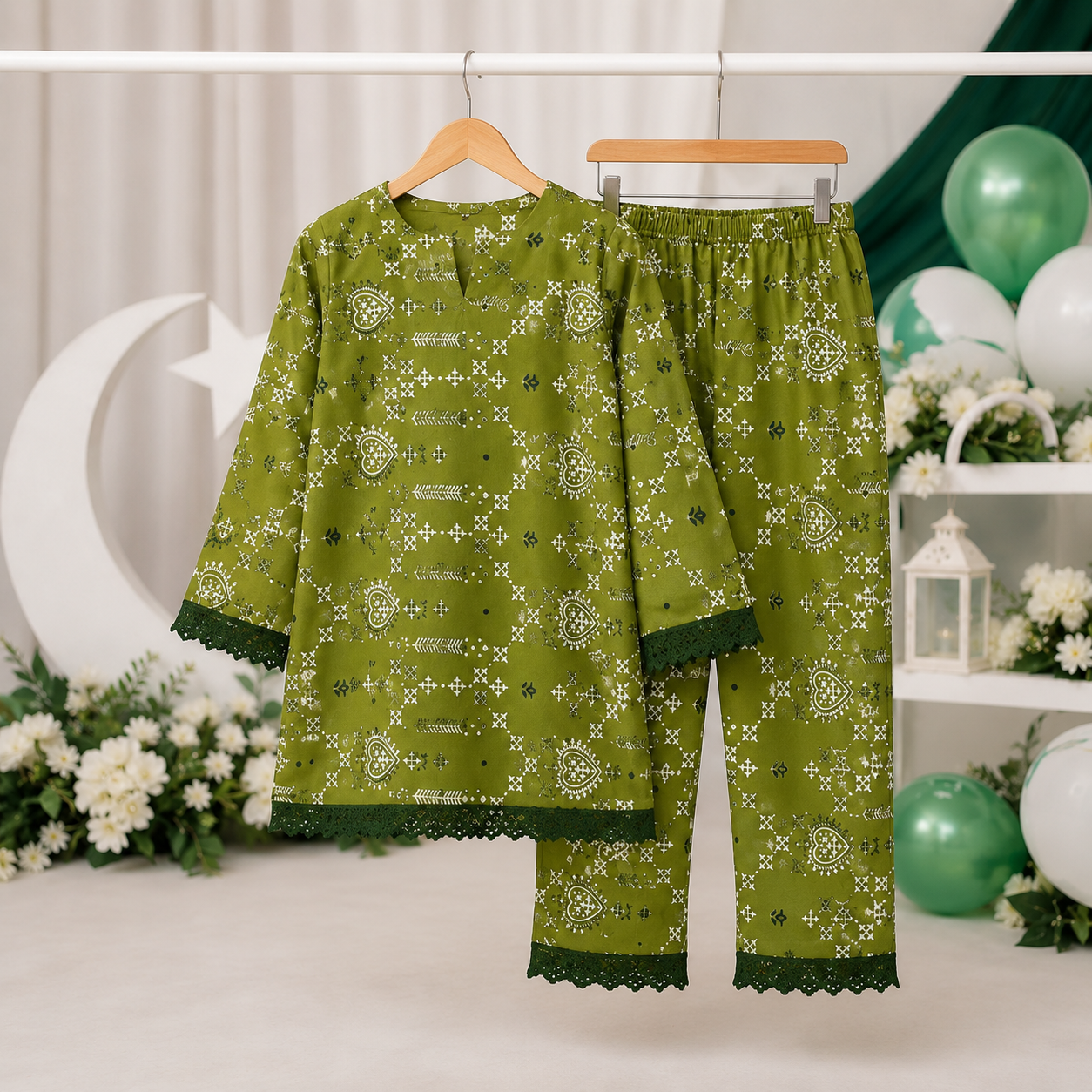 Little Patriot Baby Girl Kurti Set side view - baby girl kurti set by Little Maryam