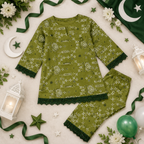 Little Patriot Baby Girl Kurti Set outfit view - baby girl kurti set by Little Maryam