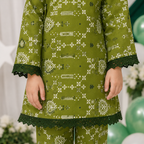 Little Patriot Baby Girl Kurti Set fabric detail - baby girl kurti set by Little Maryam