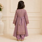Dusty Purple Embroidered 3-Piece Girls Suit with Dupatta
