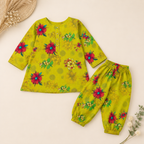 Lime Bloom Baby Shalwar Kameez detail view - baby shalwar kameez by Little Maryam