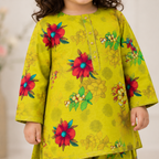 Lime Bloom Baby Shalwar Kameez fabric detail - baby shalwar kameez by Little Maryam