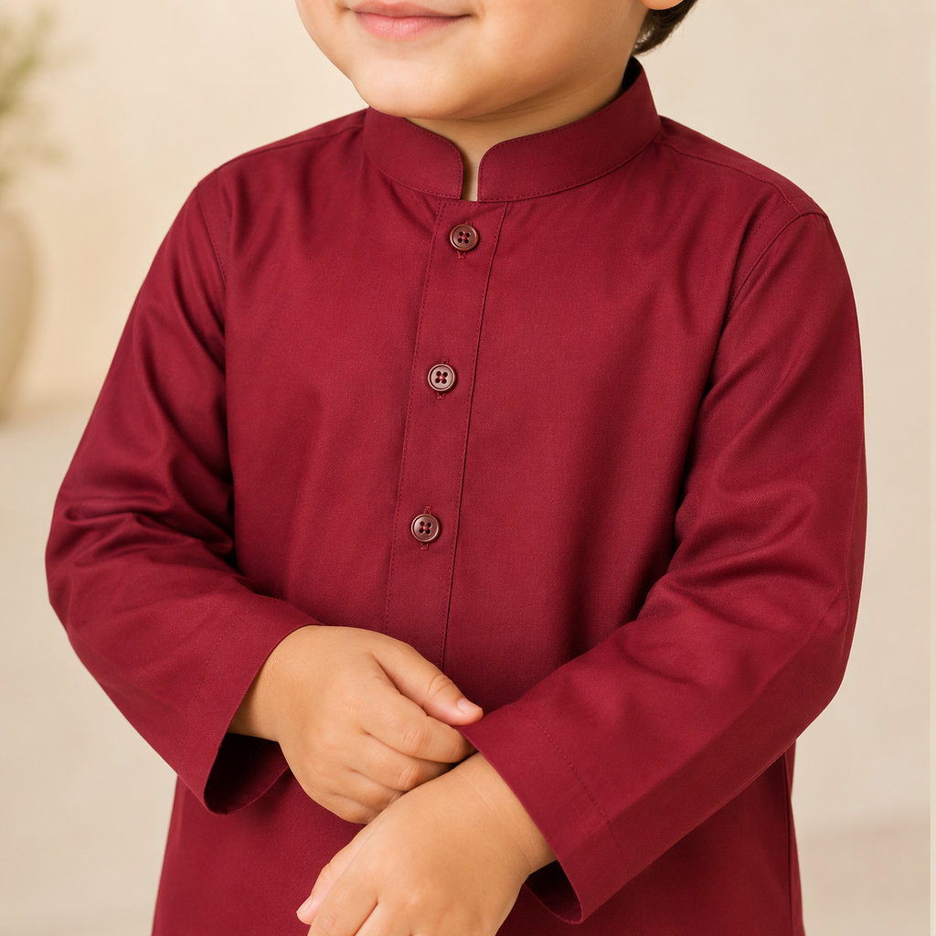 Maroon Classic Shalwar Set outfit view - baby shalwar kameez by Little Maryam