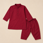 Maroon Classic Shalwar Set detail view - baby shalwar kameez by Little Maryam