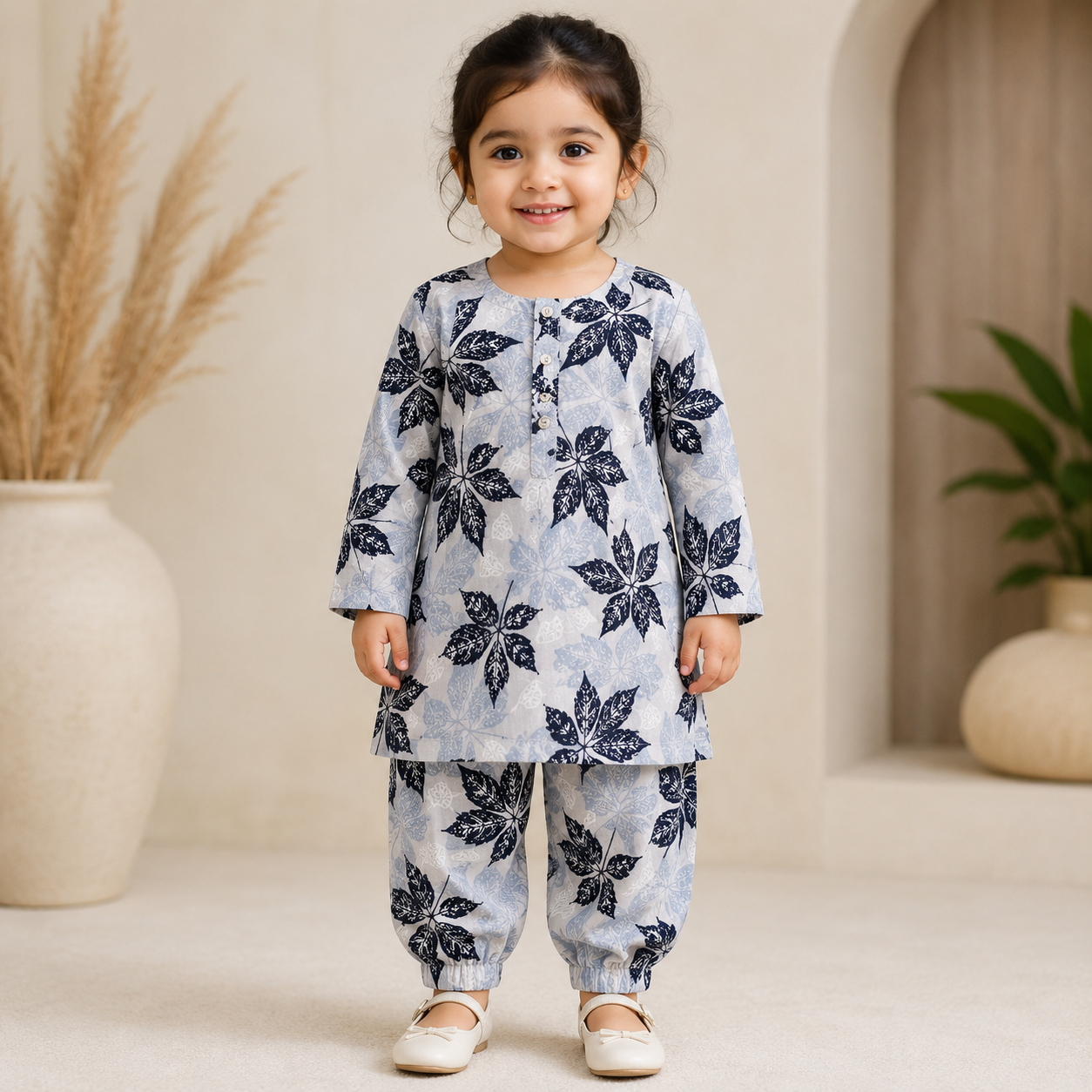 Noor Leaf Shalwar Kameez front view - baby shalwar kameez by Little Maryam