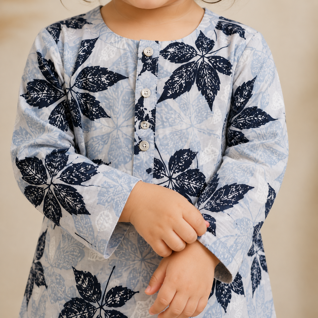 Noor Leaf Shalwar Kameez fabric detail - baby shalwar kameez by Little Maryam