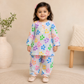 Pastel Leaf Baby Shalwar Kameez front view - baby shalwar kameez by Little Maryam