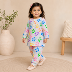 Pastel Leaf Baby Shalwar Kameez fabric detail - baby shalwar kameez by Little Maryam