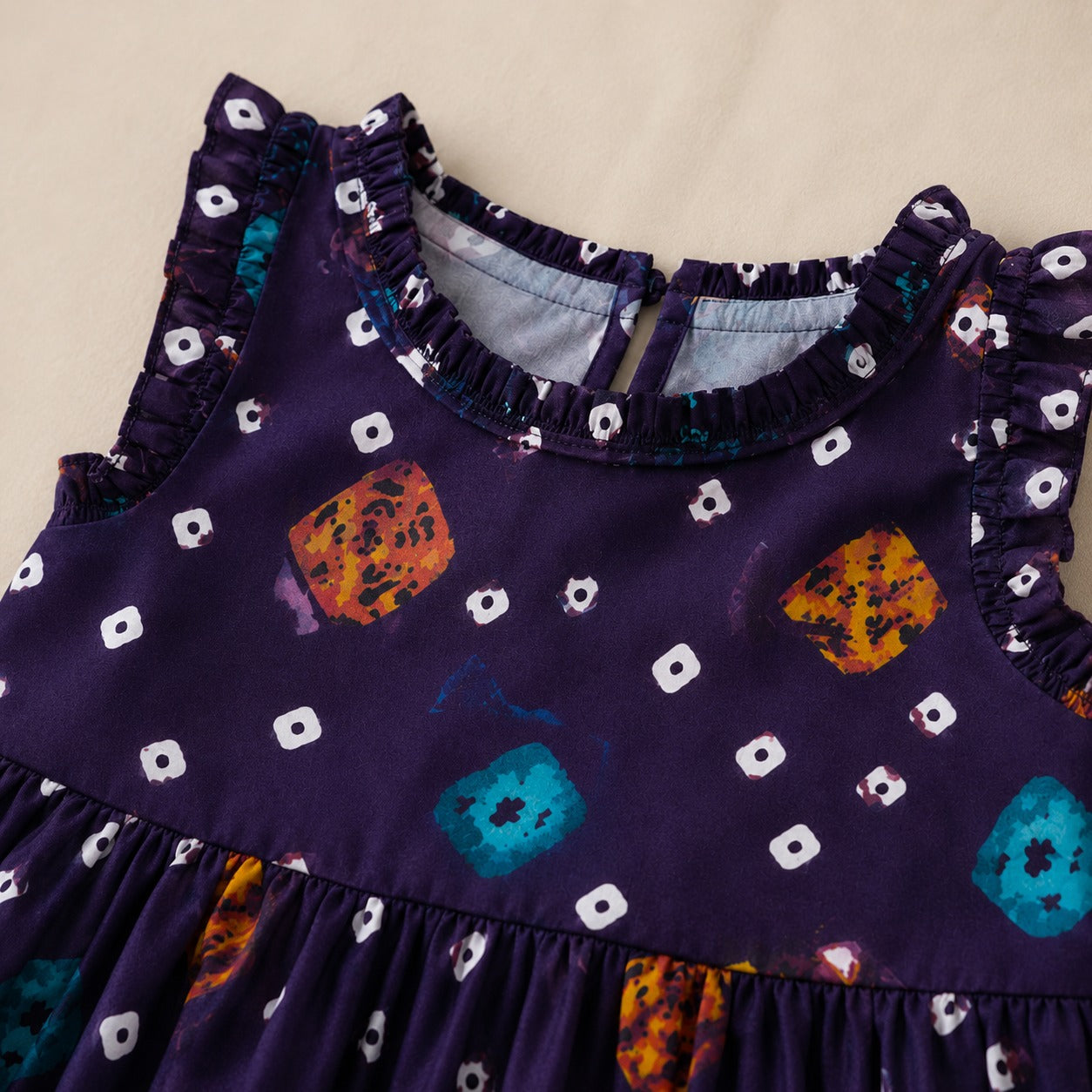 Royal Plum Frock Set outfit view - baby girl frock set by Little Maryam