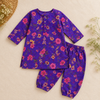 Purple Blossom Baby Girl Shalwar Kameez detail view - baby shalwar kameez by Little Maryam