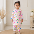 Rainbow Dots Shalwar Kameez front view - baby shalwar kameez by Little Maryam