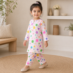 Rainbow Dots Shalwar Kameez side view - baby shalwar kameez by Little Maryam