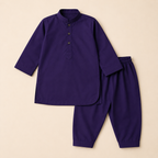 Royal Plum Baby Boy Shalwar Kameez detail view - baby boy Pakistani outfit by Little Maryam