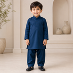 Sapphire Boski Set front view - baby boy Pakistani outfit by Little Maryam