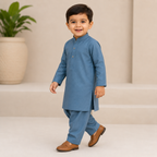 Slate Blue Baby Shalwar Kameez outfit view - baby shalwar kameez by Little Maryam