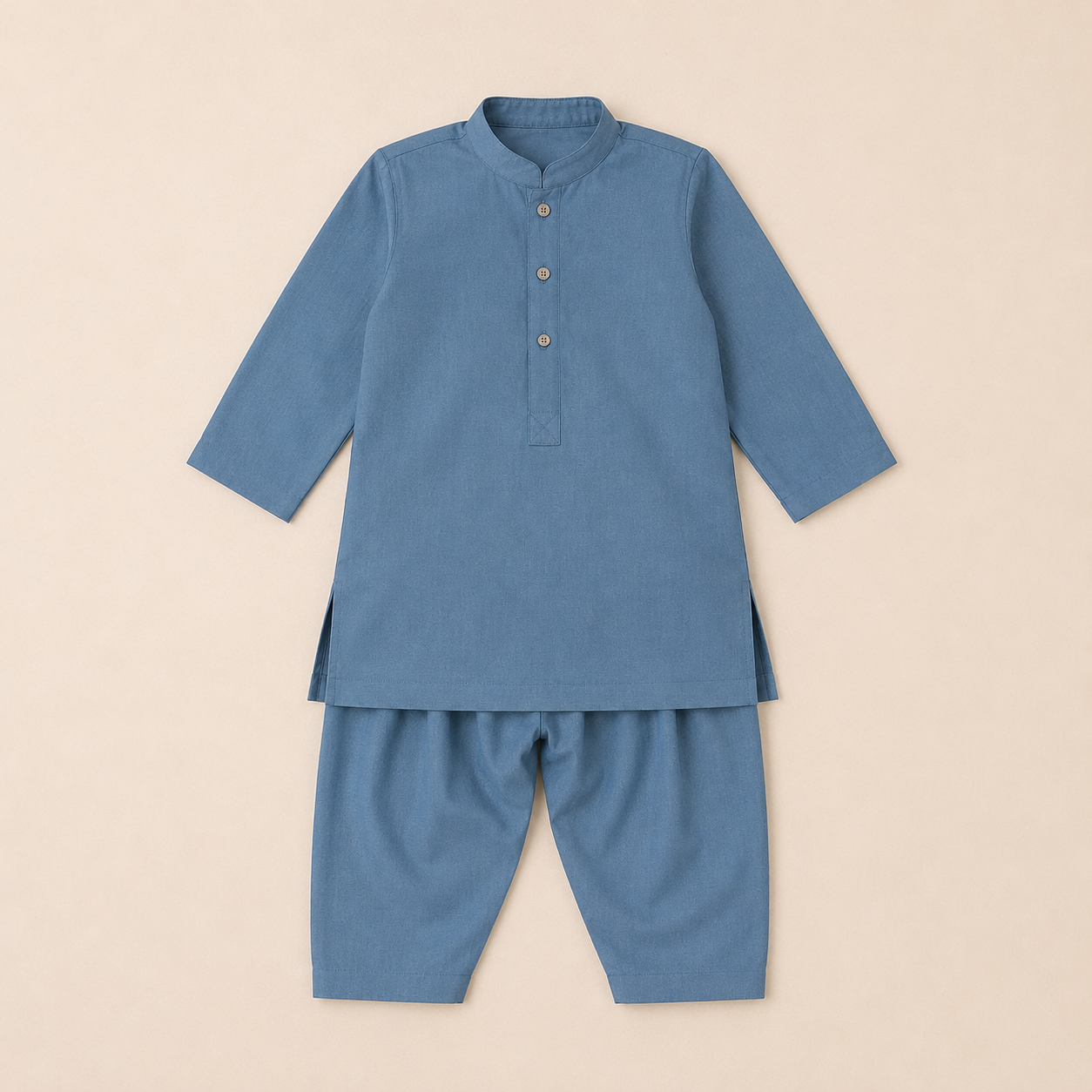 Slate Blue Baby Shalwar Kameez detail view - baby shalwar kameez by Little Maryam