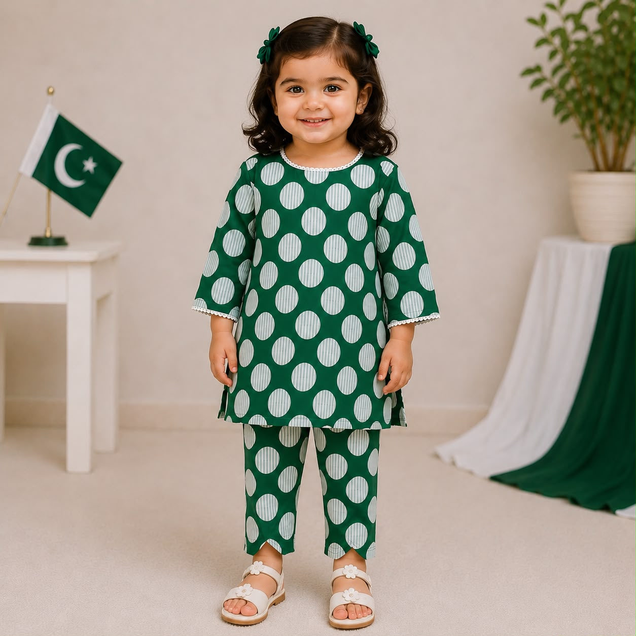 Emerald Polka Kurti Set