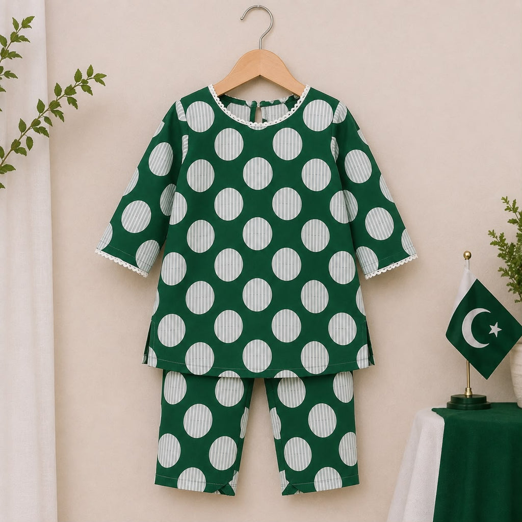 Emerald Polka Kurti Set