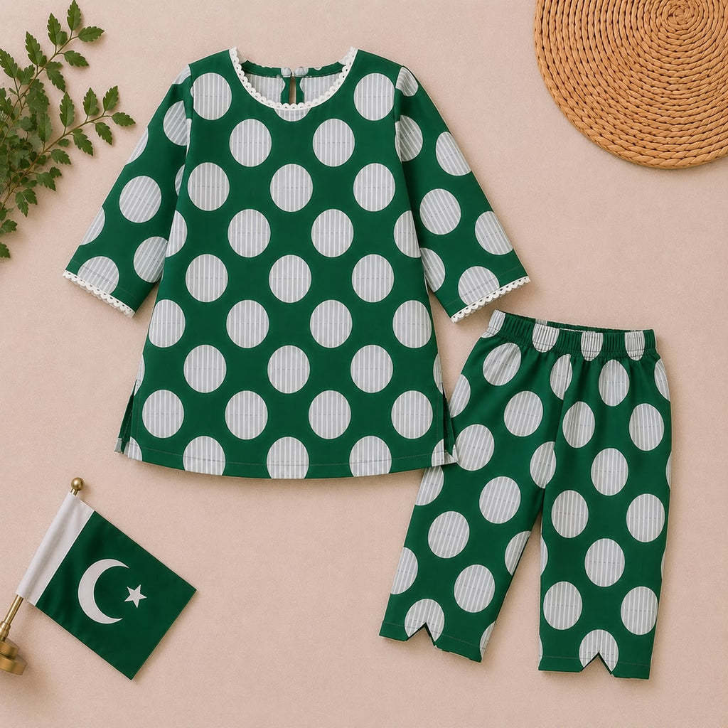 Emerald Polka Kurti Set