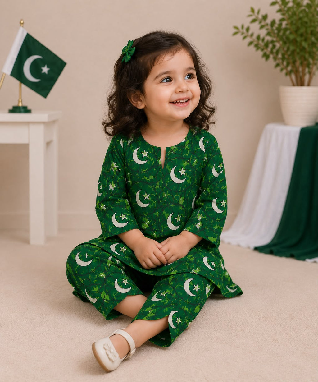 Little Patriot Kurti Set