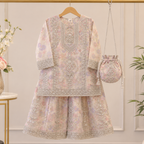 Parisa Baby Girl Gharara Set side view - baby girl gharara set by Little Maryam