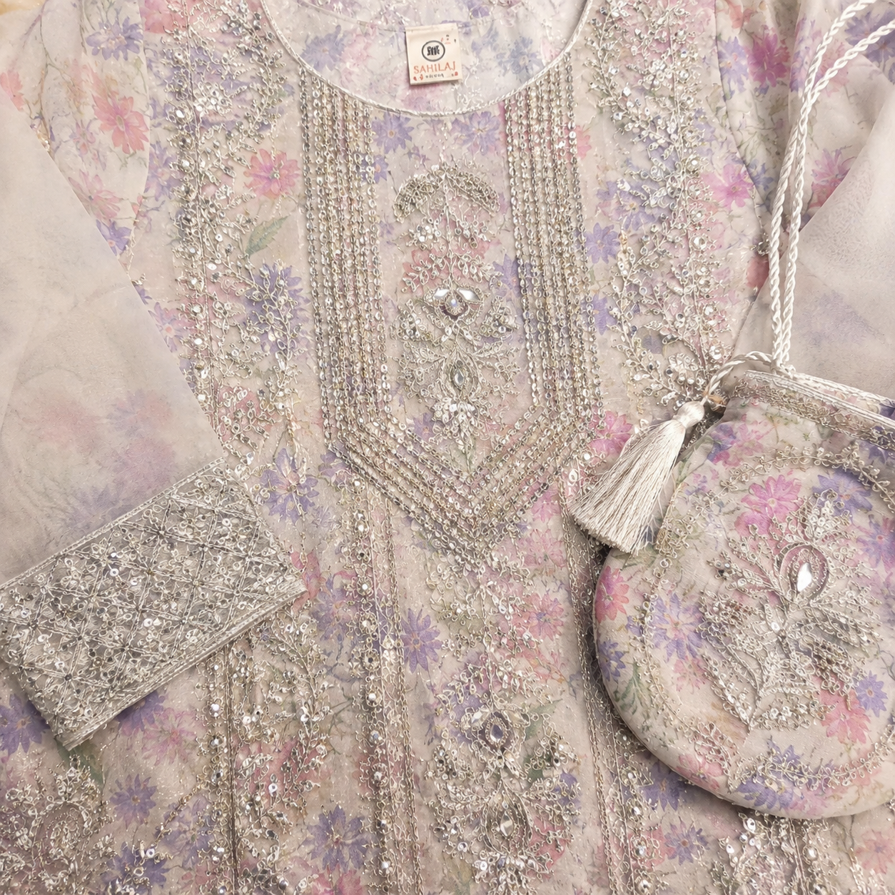 Parisa Baby Girl Gharara Set outfit view - baby girl gharara set by Little Maryam