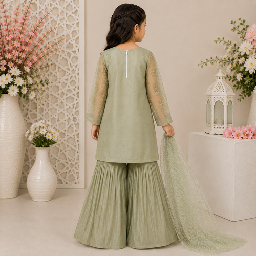 Jashn-e-Azadi Gharara Set back view