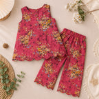 Rosy Blossom Kurti Set detail view - baby girl kurti set by Little Maryam